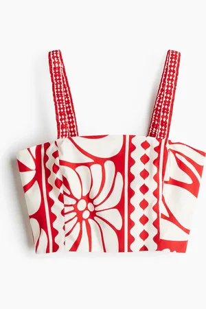 H&M Lyhyt popliinitoppi