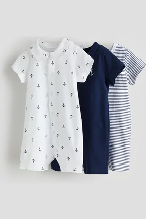 H&M 3 kpl puuvillaisia unipukuja - Sininen