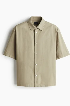 H&M Lyhythihainen pellavasekoitteinen paita Loose Fit
