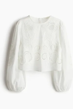 H&M Broderie anglaise -puuvillapusero