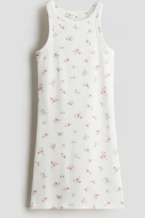 H&M Ribattu puuvillamekko