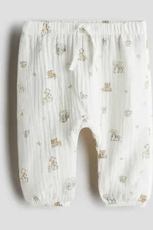 H&M Puuvillamusliiniset housut