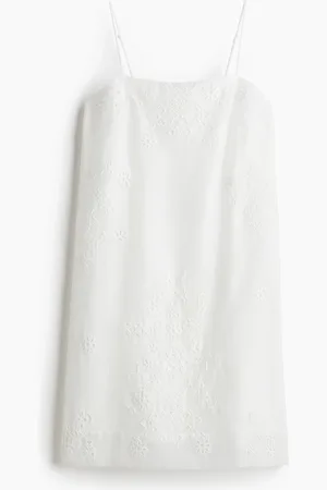 H&M Spagettiolkaiminen broderie anglaise -mekko