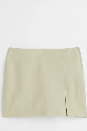 H&M Lyhyt pellavasekoitteinen hame