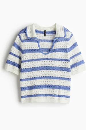 H&M Kauluksellinen reikäneulepusero