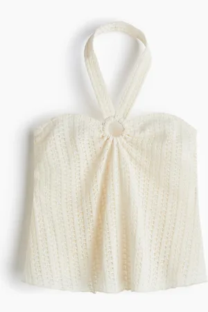 H&M Pointelle jersey halterneck top