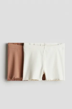 H&M 2 kpl ribattuja puuvillaisia pyöräilyshortseja