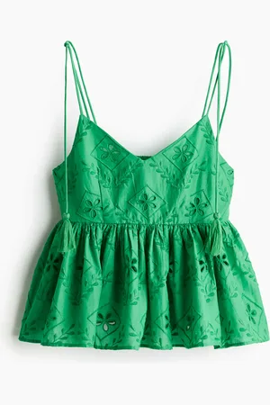 H&M Spagettiolkaiminen broderie anglaise -toppi