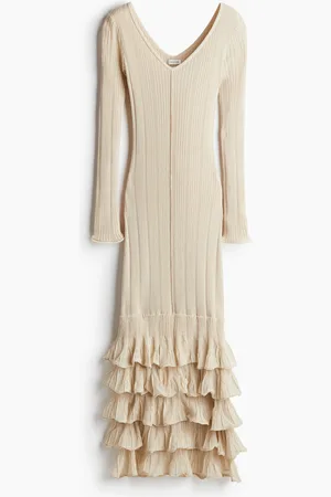 H&M Flounced rib-knit dress