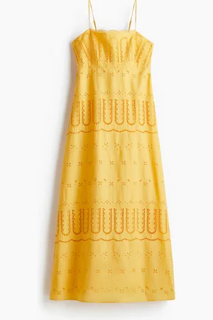 H&M Spagettiolkaiminen broderie anglaise -mekko