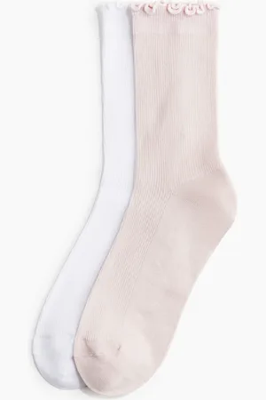 H&M 2 paria overlock-reunaisia sporttisukkia