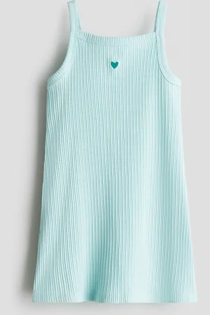 H&M Ribattu naruolkainmekko