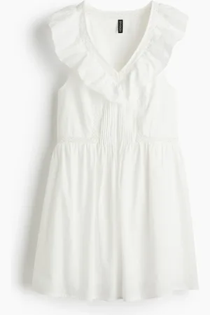 H&M Röyhelöreunainen puuvillamekko