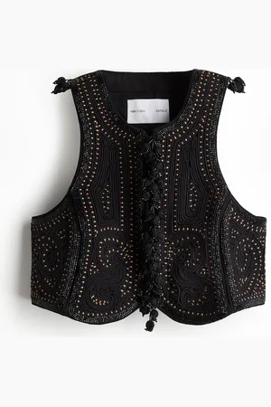 H&M Kirjailtu kanvaasiliivi