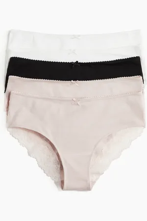 H&M 5 kpl pitsireunaisia hipster-puuvilla-alushousuja