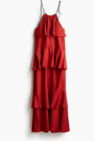 H&M Pitkä röyhelöinen mekko