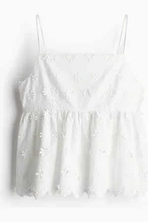 H&M Applikoitu spagettiolkaiminen toppi