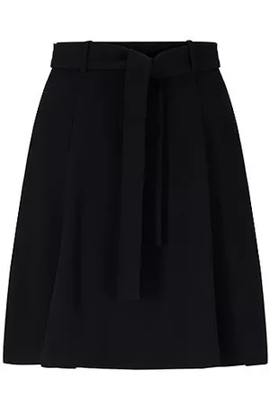 HUGO BOSS Naiset Minihameet - A-line regular-fit mini skirt with tie belt