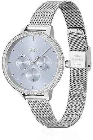 HUGO BOSS Blue-dial watch with crystal-set bezel