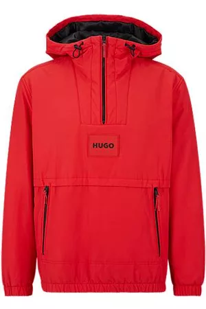 HUGO BOSS Water-repellent cotton-blend windbreaker with silicone logo label