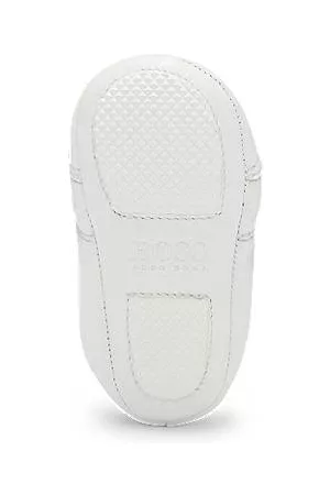 HUGO BOSS Baby logo booties in soft leather