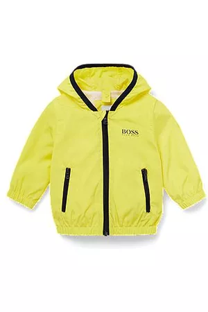 HUGO BOSS Kids' hooded windbreaker jacket with packaway pouch