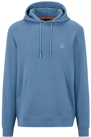 HUGO BOSS Miehet Collegepaidat - French-terry-cotton hooded sweatshirt with logo patch