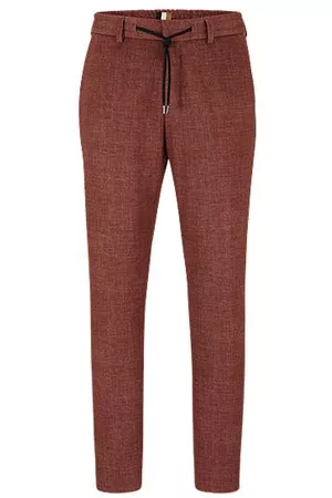 HUGO BOSS Slim-fit trousers in micro-patterned stretch jersey