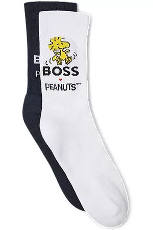 HUGO BOSS Miehet Sukat - X PEANUTS two-pack of cotton-blend socks with exclusive artwork