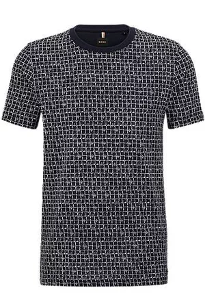 HUGO BOSS Miehet T-paidat - Slim-fit T-shirt in pure-cotton jacquard