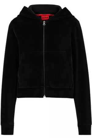 HUGO BOSS Cotton-blend velour jacket with glittery logo