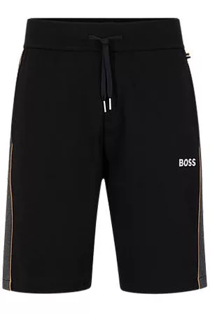 HUGO BOSS Miehet Shortsit - Cotton-blend loungewear shorts with embroidered logo
