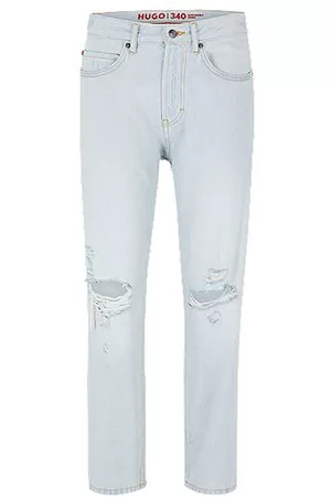 HUGO BOSS Miehet Skinny Farkut - Regular-fit jeans in light-blue rigid denim