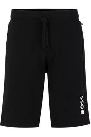 HUGO BOSS Miehet Shortsit - Drawstring loungewear shorts with signature stripe and logo