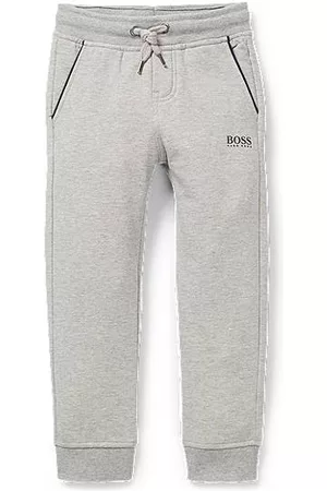 HUGO BOSS Pojat Verryttelyasut - Kids' stretch-cotton tracksuit bottoms with logo and piping