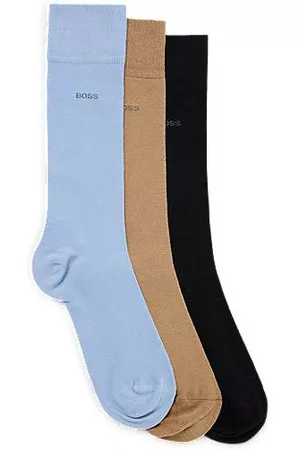 HUGO BOSS Miehet Sukat - Three-pack of regular-length cotton-blend socks