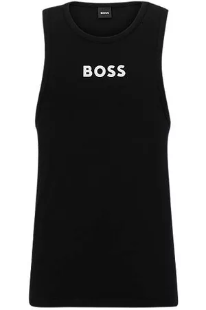 HUGO BOSS Miehet Topit - Logo-print underwear vest in organic cotton with stretch