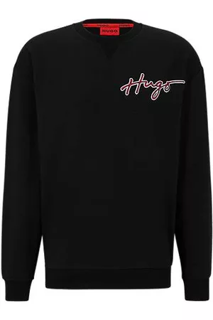 HUGO BOSS Miehet Collegepaidat - Stretch-cotton loungewear sweatshirt with embroidered logo