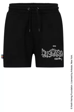 HUGO BOSS Miehet Shortsit - X Keith Haring shorts in cotton-blend terry