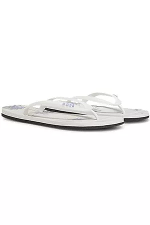 HUGO BOSS Miehet Varvassandaalit - Flip-flops with patterned insole and logo strap