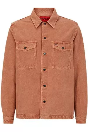 HUGO BOSS Miehet Setit - Oversized-fit denim overshirt in an organic-cotton blend