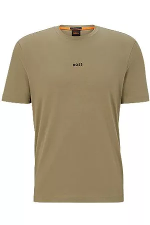 HUGO BOSS Miehet T-paidat - Relaxed-fit T-shirt in stretch cotton with logo print