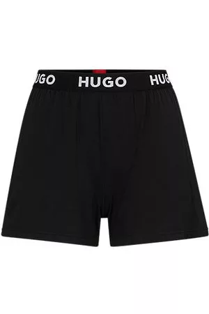 HUGO BOSS Naiset Pyjamat - Stretch-jersey pyjama shorts with logo waistband