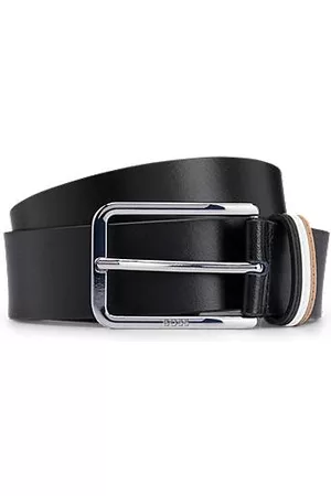 HUGO BOSS Miehet Vyöt - Italian-leather belt with signature-stripe keeper