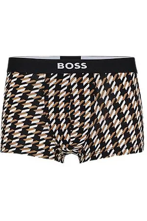 HUGO BOSS Miehet Bokserit - Logo-waistband regular-rise trunks with houndstooth print