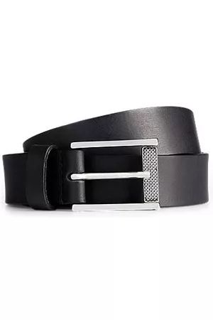 HUGO BOSS Miehet Vyöt - Leather belt with logo buckle