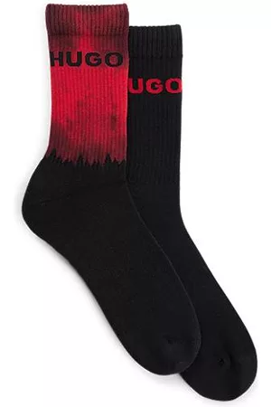 HUGO BOSS Miehet Sukat - Two-pack of short-length socks with logo details
