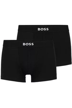 HUGO BOSS Miehet Bokserit - Two-pack of stretch-cotton trunks with logo waistbands