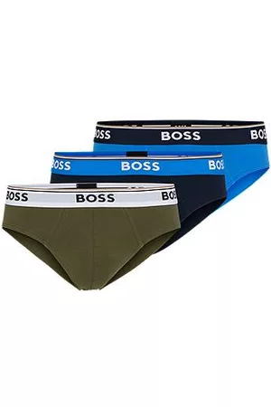 HUGO BOSS Miehet Alushousut - Three-pack of logo-waistband briefs in stretch cotton
