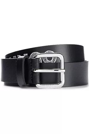 HUGO BOSS Naiset Vyöt - Italian-made belt in leather with logo-detail strap